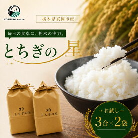 【ふるさと納税】米 とちぎの星 令和7年 真岡市産 とちぎの星 お試 3合×2袋 送料無料 | ふるさと納税 白米 令和7年産 お米 こめ コメ 白米 ブランド米 大粒 粘り 甘み ごはん 惣菜 備蓄 先行予約 栃木県 真岡市 送料無料