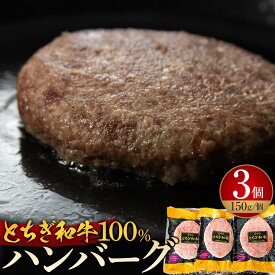 【ふるさと納税】とちぎ和牛100% ハンバーグ 150g×3個セット ｜ 牛肉 和牛 100% 肉 ブランド牛 高級 ハンバーグ 栃木県共通返礼品