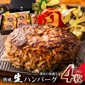 【ふるさと納税】ソースのいらない那須の後藤牛熟成生ハンバーグ150g×4枚 栃木県 那須塩原市 ハンバーグ 熟成 牛 牛肉 赤身 後藤牛 お取り寄せ グルメ 送料無料