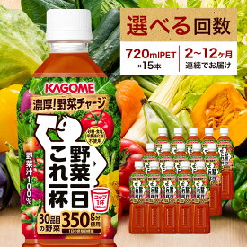【ふるさと納税】カゴメ 野菜一日これ一杯 720mlPET×15本【選べる回数】栃木県 那須塩原市 飲料 野菜ジュース 野菜 ジュース 野菜飲料 トマトジュース トマト ペットボトル ミックスジュース リコピン 防災 備蓄 セット 送料無料