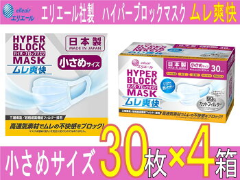 ハイパーブロックマスクムレ爽快小さめサイズ30枚×4箱