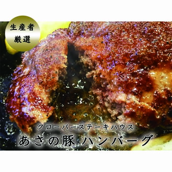 【生産者厳選】あさの豚ハンバーグ8個(1,040g)、ソース2本(クローバーステーキハウス製造)