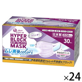 【ふるさと納税】エリエール ハイパーブロックマスク ムレ爽快color's ラベンダー 小さめサイズ 720枚（30枚×24パック）