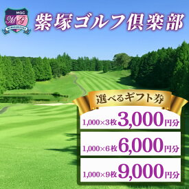 【ふるさと納税】【選べるギフト券】紫塚ゴルフ倶楽部ギフト券3,000～9,000円分（1,000円券×3～9枚）