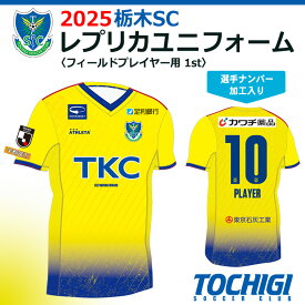 【ふるさと納税】2025 栃木SC レプリカユニフォーム〈フィールドプレイヤー用 1st〉【選手ナンバー加工入り】