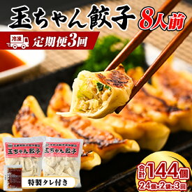【ふるさと納税】23-5【定期便3回】玉ちゃん餃子8人前（24個×2袋) | 餃子 ぎょうざ ギョウザ ギョーザ おつまみ おかず 惣菜 中華 点心 冷凍 国産※着日指定不可
