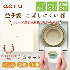 【ふるさと納税】【aeru】益子焼の こぼしにくい器 3点セット（ボウル・深皿・平皿）(CZ001)