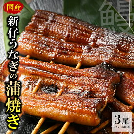 【ふるさと納税】国産新仔うなぎの蒲焼き3尾（タレ、山椒付）うなぎ 鰻 ウナギ 土用 丑の日 冷凍 グルメ 真空パック※着日指定不可◇