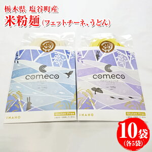 【ふるさと納税】米粉麺 10袋(フェットチーネ、うどん各5袋)|麺 家庭用 グルテンフリー 小麦粉不使用 こしひかり 米 こめ 名水百選 産地直送 期間限定 栃木県 塩谷町 ※2025年12月上旬〜202