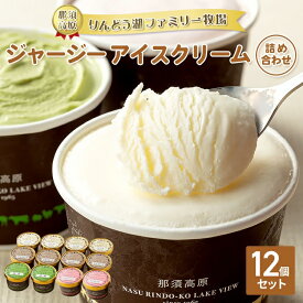 【ふるさと納税】那須高原りんどう湖ファミリー牧場 ジャージーアイスクリーム 12個 詰め合わせ｜あいす アイス バニラ チョコ ストロベリー 抹茶 デザート スイーツ おすすめ ギフト 那須 栃木県 那須町〔P-223〕