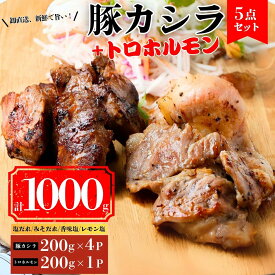 【ふるさと納税】豚カシラ肉 4点セット200g×4パック 計800g＋トロホルモン200g | 豚カシラ肉 カシラ肉 トロホルモン 豚ホルモン 豚肉 焼肉 お取り寄せグルメ バーベキューセット 冷凍肉 人気 やきにく おうち焼肉 家焼肉 BBQ バーベキュー ギフト 群馬県 前橋市