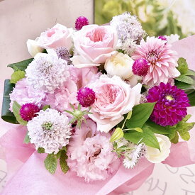 【ふるさと納税】季節の花がギュッと詰まった旬のフラワーアレンジメント Mサイズ