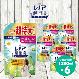 【ふるさと納税】レノア 超消臭1WEEK 柔軟剤 部屋干し おひさまの香り 詰め替え 超特大 1380mL×6個