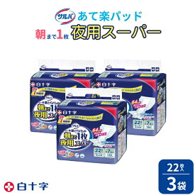 【ふるさと納税】大人用紙おむつ　サルバ朝まで1枚ぐっすりパッド 夜用スーパー　22枚入×3袋（66枚）