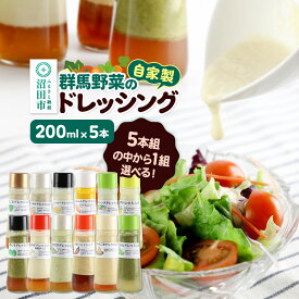 【ふるさと納税】《組み合わせから選べる》自家製・群馬産野菜で手作りドレッシング 200ml×各1本 計5本