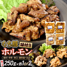 【ふるさと納税】群馬県産 もち豚ホルモン（250gパック小分け）【選べる容量 約1kg／約2kg】 4種の味付 食べ比べセット 豚肉 沼田市 特産品 肉の長門 [モチ もち ブタ ぶた 肉 ほるもん バラエティ 食べ比べ 味比べ]