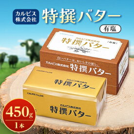 【ふるさと納税】「カルピス(株)特撰バター」450g(有塩)×1本_ バター 有塩 特撰バター 有塩バター ばたー 乳製品 生乳 カルピス社 クリーミー 国産 1本 料理 製菓 パン 朝食 お菓子作り 冷凍 送料無料 【配送不可地域：離島】【1335312】