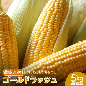 【ふるさと納税】 ＜2026年先行予約＞農家直送！こだわりトウモロコシ 5kg（12本～15本）ゴールドラッシュ とうもろこし トウモロコシ 野菜 コーン 野菜 食品 F20E-771