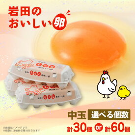 【ふるさと納税】岩田のおいしい卵実用中玉(30個/60個)_ 卵 たまご タマゴ 生卵 玉子 鶏卵 中玉 岩田のおいしい卵 岩田養鶏場 卵かけご飯 卵焼き 玉子焼き たまご焼き 朝食 料理 お菓子作り 群馬県 榛東村 送料無料 【配送不可地域：離島】【G1081154】