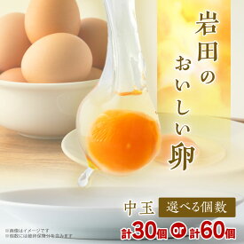 【ふるさと納税】岩田のおいしい卵実用中玉(30個/60個)_ 卵 たまご タマゴ 生卵 玉子 鶏卵 中玉 岩田のおいしい卵 岩田養鶏場 卵かけご飯 卵焼き 玉子焼き たまご焼き 朝食 料理 お菓子作り 群馬県 榛東村 送料無料 【配送不可地域：離島】【G1081154】