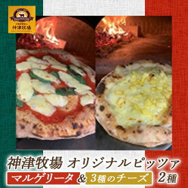 【ふるさと納税】 神津牧場オリジナルピッツァ2種 ジャージー乳 マルゲリータ 3種のチーズ 冷凍 イタリアン ピザ 食べ比べ F21K-305