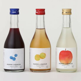 【ふるさと納税】ASAMA LIQUEUR ブルーベリー・リンゴ・ウメ 3本飲み比べセット【お酒 さけ リキュール アルコール ギフト おすすめ 浅間酒造 群馬県 長野原町 北軽井沢】