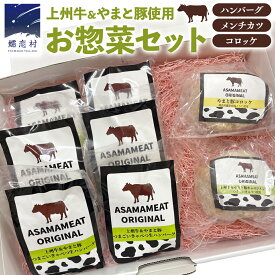 【ふるさと納税】 嬬恋キャベツのハンバーグ ＆ 上州牛 キャベツ メンチカツ ・ コロッケ セット 冷凍 ハンバーグ 弁当 お弁当 冷凍食品 おかず 温めるだけ 惣菜 洋食 オリジナル 地産地消