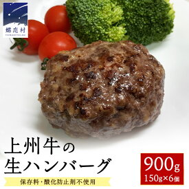 【ふるさと納税】 上州牛の生ハンバーグ 冷凍 150g × 6個 小分け パック 嬬恋キャベツ入り ハンバーグ 冷凍ハンバーグ おかず 温めるだけ 長期保存可 災害対策 ローリングストック 非常食 防災 キャンプ 詰め合わせ 牛肉 洋食