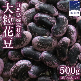 【ふるさと納税】 ＜ 選べる 内容量 ＞ 嬬恋村 浅間高原特産【 大粒 】乾燥 花豆 500g or 1kg 花まめ 花豆 群馬 黒豆 煮豆 おせち 数量限定