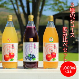 【ふるさと納税】3種のジュース飲み比べセット　1,000ml×3本【1402616】