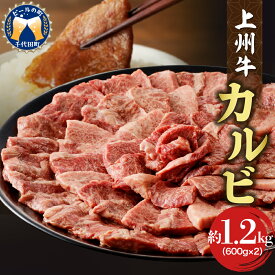 【ふるさと納税】 牛肉 カルビ 【 上州牛 】1.2kg (600g×2パック) 国産 和牛 和牛肉 ブランド牛 精肉 肉 お肉 焼肉 バーベキュー BBQ キャンプ アウトドア 食品 冷凍便 グルメ お取り寄せ グルメ 送料無料 群馬 県 千代田町