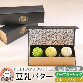 【ふるさと納税】豆乳バター 人気フレーバー 3種セット(A.ミール) FUJIHARU BUTTER お食事バター 塩麹と黒胡椒 ハーブガーリック カレーマスタード 群馬県 植物性バター ヴィーガンバター