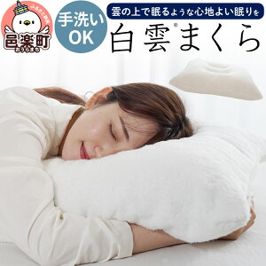 【ふるさと納税】白雲まくら (枕カバー 付き) 枕 柔らかい 柔らかめ 包まれる まくら 日本製 抗菌 防臭 高さ調整