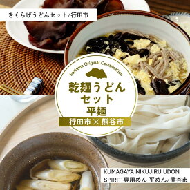 【ふるさと納税】乾麺うどんセット平麺 | うどん 乾麺 きくらげ 乾燥きくらげ 平麺 麺 麺類 小麦 埼玉県 埼玉県庁