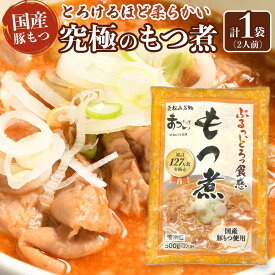 【ふるさと納税】国産豚もつ使用！とろけるほど柔らかい究極のもつ煮 500g×1袋 | もつ もつ煮 究極 やわらか 冷蔵 鍋 加工食品 人気 おすすめ おいしい 送料無料