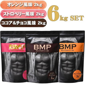 【ふるさと納税】BMPプロテイン 6kgセット ココア＆チョコ2kg／ストロベリー2kg／オレンジ 2kg 計6kg ／ たんぱく質 栄養補給 ホエイプロテイン 埼玉県 | 食品 加工食品 人気 おすすめ 送料無料