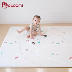 【ふるさと納税】popomi 抗菌もちもちプレイマット　ビビッドtown　140×200×1.6cm【1653065】