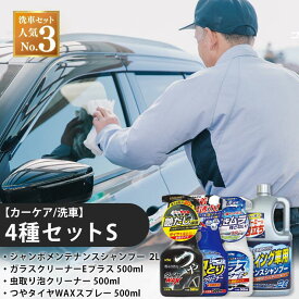 【ふるさと納税】【カーケア／洗車】4種セットS　【掃除】車【洗車】 自動車 水垢 大容量 【カーケア】【大掃除】掃除 グッズ 日用品 洗車用品 洗剤 車用洗剤 汚れ落とし 本体 大 生活用品 液体洗剤 家族 家庭 消耗品 まとめ買い 詰め合わせ セット