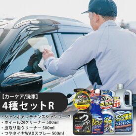 【ふるさと納税】【カーケア／洗車】4種セットR　【掃除】車【洗車】 自動車 水垢 大容量 【カーケア】【大掃除】掃除 グッズ 日用品 洗車用品 洗剤 車用洗剤 汚れ落とし 本体 大 生活用品 液体洗剤 家族 家庭 消耗品 まとめ買い 詰め合わせ セット