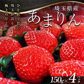 【ふるさと納税】 ≪先行予約≫埼玉県産 いちご あまりん 150g×4パック 2027年1月上旬から順次発送 苺 いちご ストロベリー 冬 果実 果物 くだもの フルーツ 話題 ブランド 甘い あまい デザート 贈答 贈り物 プレゼント ギフト 家庭 自宅 埼玉県 本庄市 F5K-538