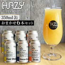 【ふるさと納税】ビール HAZYLABOのクラフトビール 350ml缶 おまかせ6本セット | ビール クラフトビール 地ビール ビール ヘイジー IPA 350ml 6種 飲み比べセット 缶 詰め合わせ おまかせ ギフト お酒 発泡酒 HAZYLABO 埼玉県 狭山市