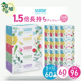 【ふるさと納税】スコッティ フラワーボックス 1.5倍長持ちティシュー 250組×5箱パック×12P | 日用品 ふるさと納税 ティッシュ ティッシュペーパー ふるさと納税 ティッシュ 箱 日用品 必需品 大容量 リピート 高品質 クオリティ かわいい 素敵 保管 消耗品 埼玉県 草加市