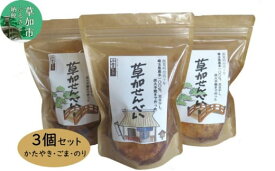 【ふるさと納税】草加せんべい ジッパー付きギフト 3個 セット　【 お煎餅 米菓 お茶うけ お茶菓子 おやつ 炭火 手焼き 米の甘味 堅焼き煎餅 ごま煎餅 海苔煎餅 食べ比べ 】