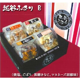 【ふるさと納税】 越谷ふありB（焼塩、ごぼう、黒糖きなこ、マヨネーズ胡椒味） ／ 菓子 せんべい 新食感 うるち米 もち米 鉄板焼き 送料無料 埼玉県 ギフト 贈り物 No.050