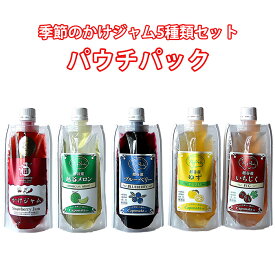 【ふるさと納税】季節のかけジャムパウチパック5種類セット ／ 掛けるジャム 新感覚 いちごジャム メロンジャム ブルーベリージャム 季節のジャム 携帯 エコ容器 送料無料 埼玉県 No.251