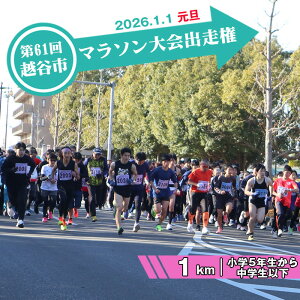 【ふるさと納税】 第61回越谷市元旦マラソン大会出走権(小学5年生から中学生以下 1km) / 2026年1月1日 元日 正月 新年 年明け 新春 初走り 出走 参加券 チケット マラソン スポーツ イベン