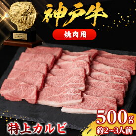 【ふるさと納税】【神戸牛】特上カルビ500g(焼肉用)約2～3人前【配送不可地域：離島】【1359927】