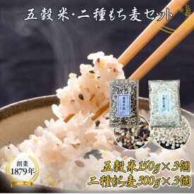 【ふるさと納税】オリジナルブレンド五穀米3個＋二種もち麦3個セット