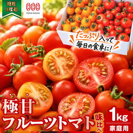 【ふるさと納税】【12月から順次発送予定】濃厚フルーツトマト 1kg 糖度9度～11度 食べ比べ セット ポモ・ロッサ 陽だまりセレクション 先行予約 トマト 高糖度 ミニトマト 完熟トマト フルティカ ちばさんさん 完熟 期間限定 高級 ブランド 埼玉県 桶川市