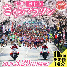 【ふるさと納税】第33回幸手市さくらマラソン大会出走権（駐車券付）（種目：10km） - チケット 券 マラソン エントリー スポーツ 運動 ランナー 参加 桜 春 埼玉県 幸手市